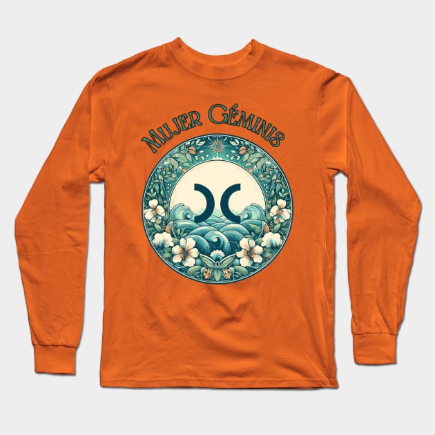 "Spanish Gemini Cosmic Harmony" _ Zodiac Horoscope Star Signs Long Sleeve T-Shirt by stickercuffs